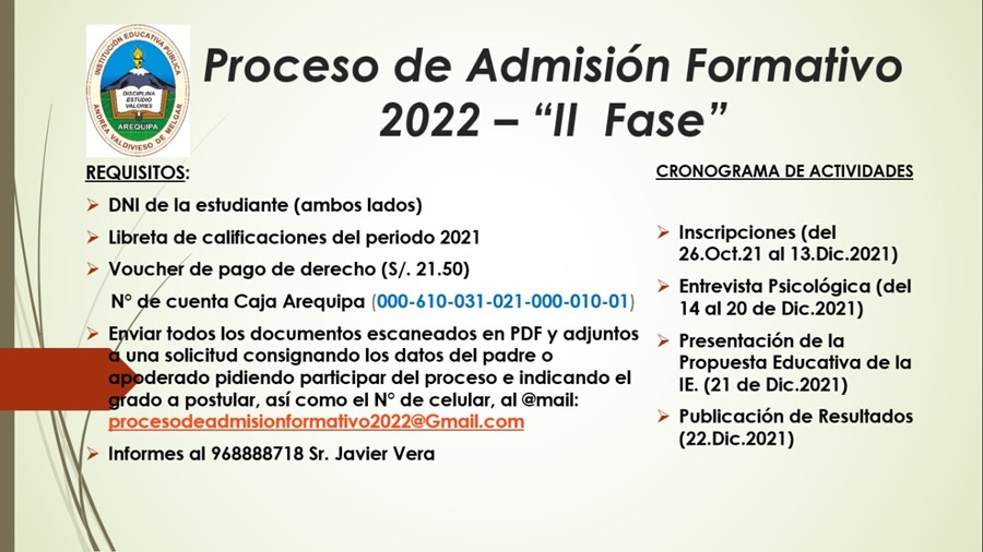 Proceso de Admisión 2022-2